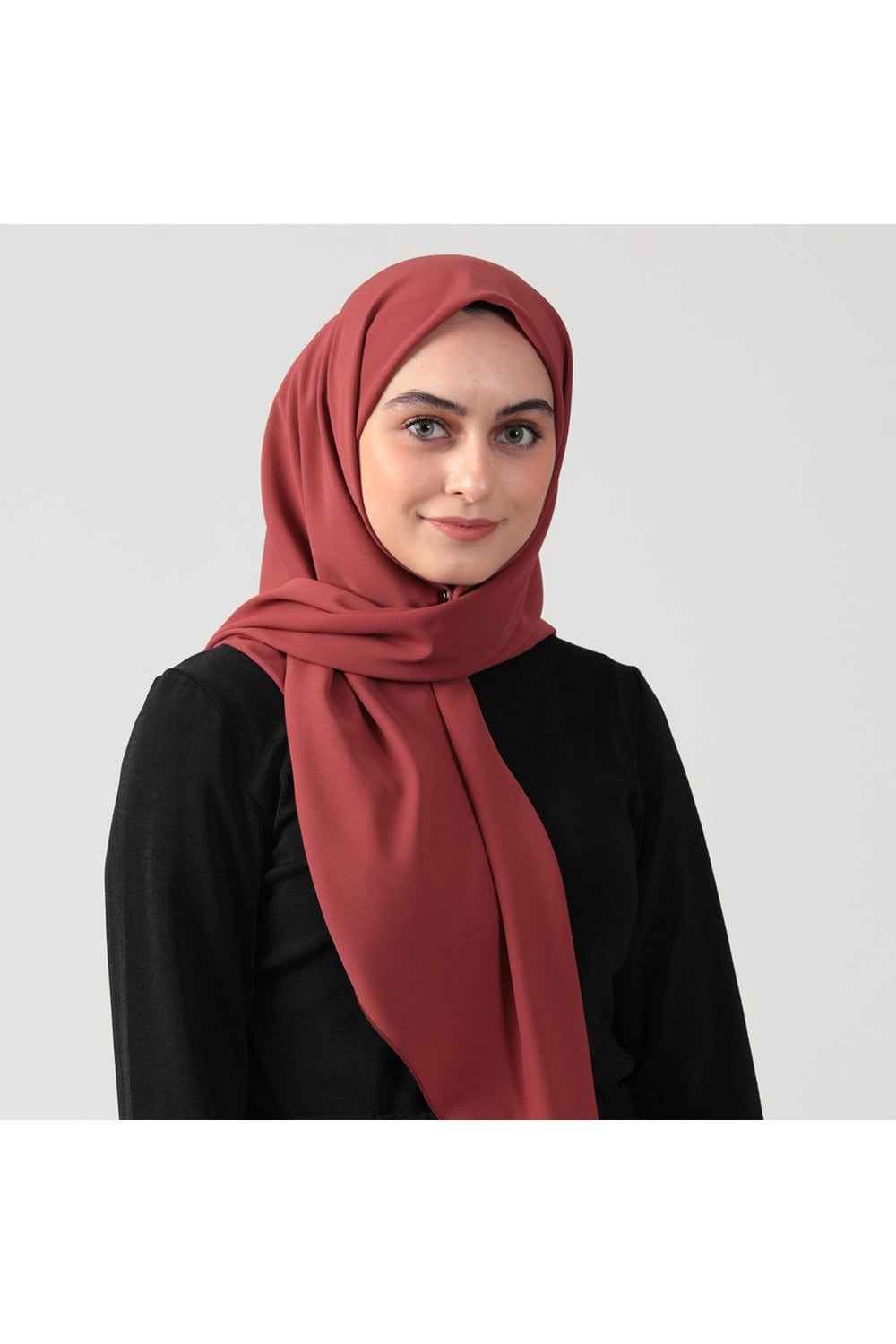 Medine İpeği Eşarp 110 x 110 cm - Kiremit