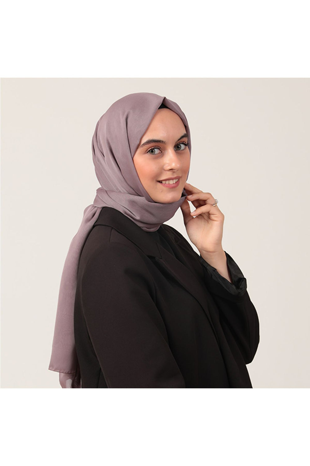 Janjanlı Şifon Şal - Koyu Vizon