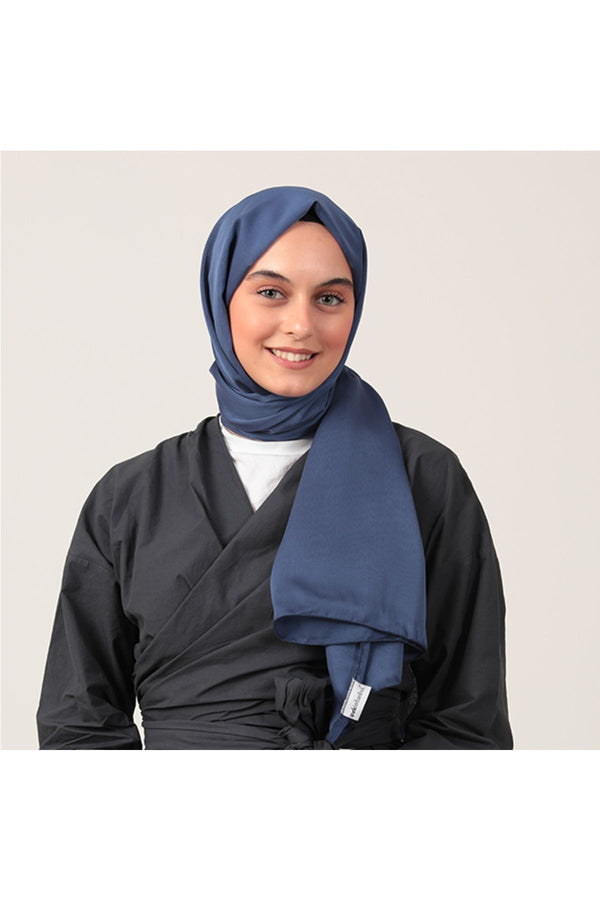 Janjanlı Şifon Şal - Açık Lacivert