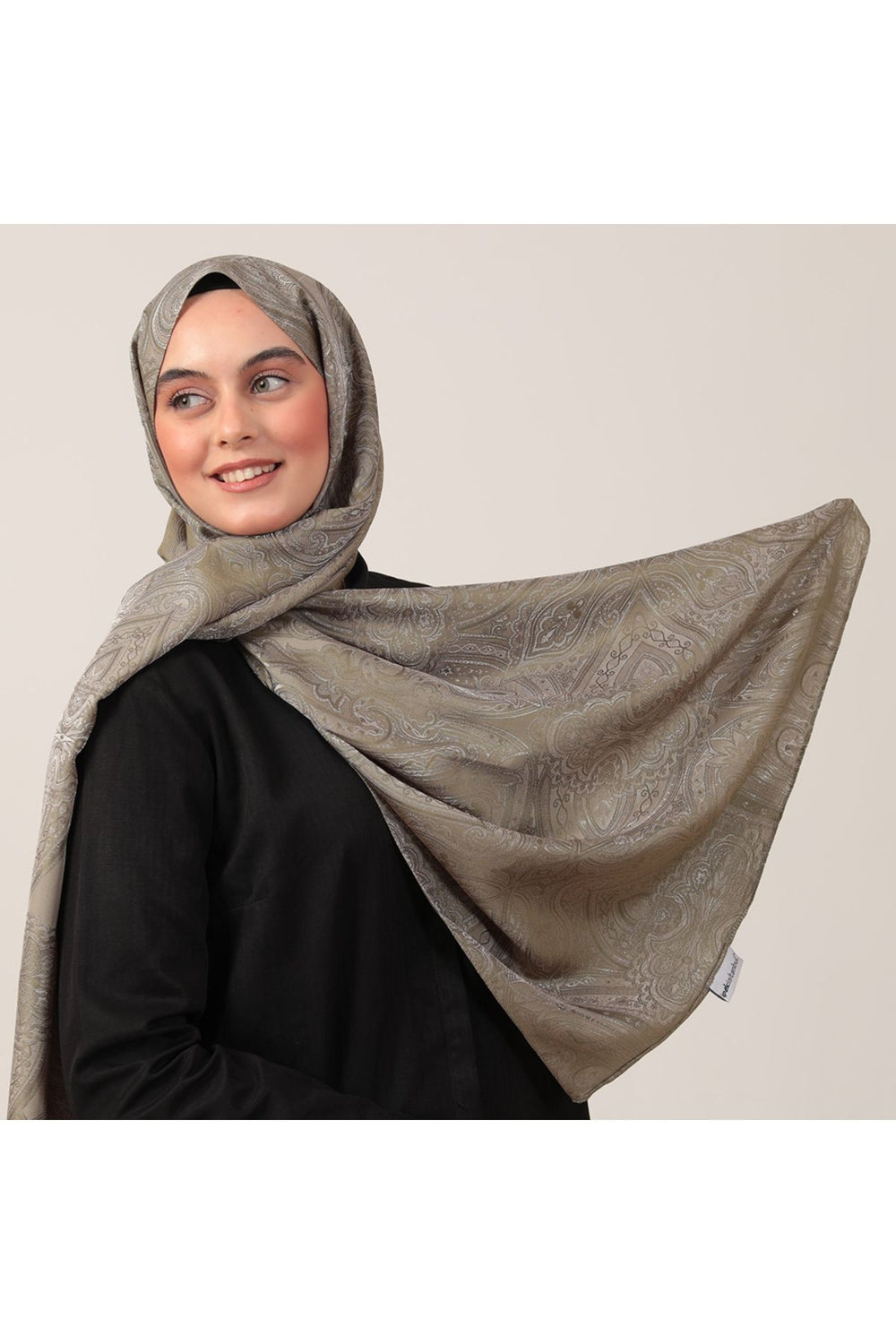 İpeksi Çift Taraflı Jakar Şal - Hint - Çağla Yeşili