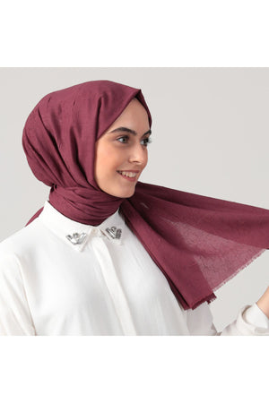 Pamuk Kraş Şal - Mürdüm