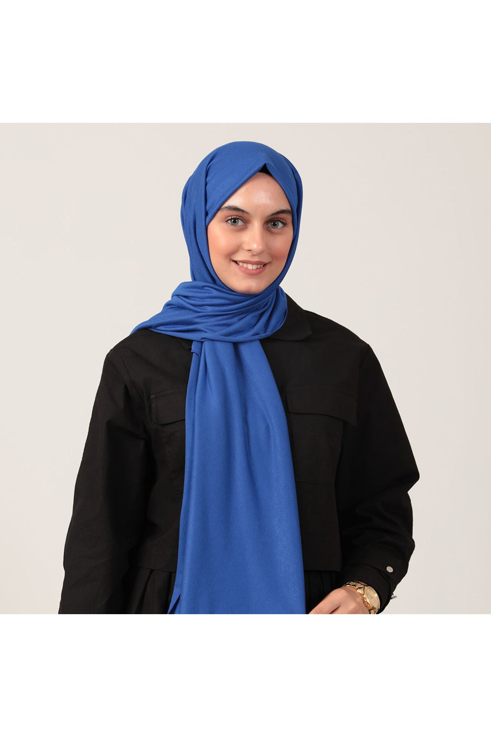 Penye Şal - Saks Mavisi