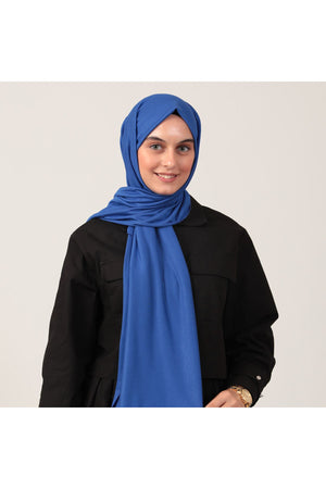 Penye Şal - Saks Mavisi