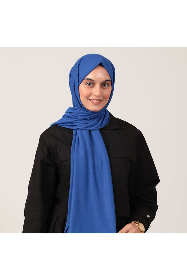 Penye Şal - Saks Mavisi