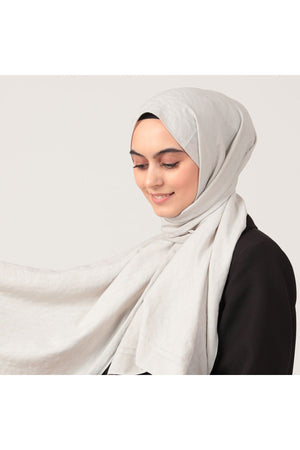 V Desen Fresh Cotton Şal - Açık Gri