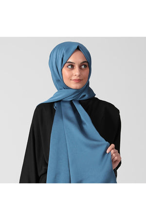 Janjanlı Şifon Şal - Indigo