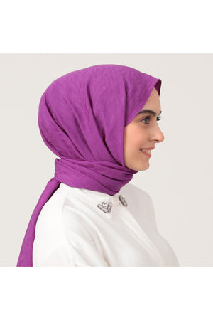 V Desen Fresh Cotton Şal - Mor