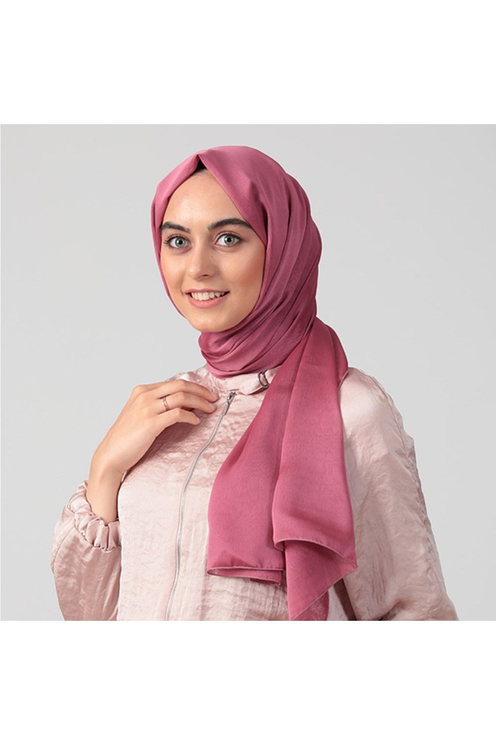 Janjanlı Şifon Şal - Koyu Pembe