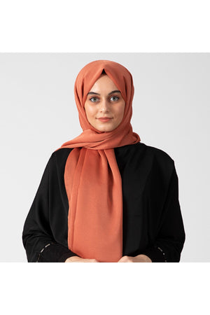 Janjanlı Şifon Şal - Oranj
