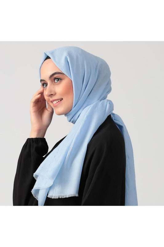 Pamuk Kraş Şal - Bebe Mavi