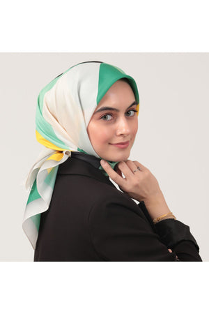 Pamuk İpek Eşarp - Elips Desen - Benetton Siyah