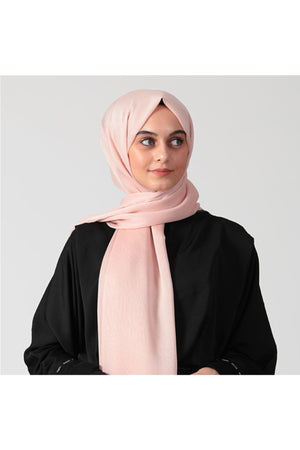 Janjanlı Şifon Şal - Yeni Pudra