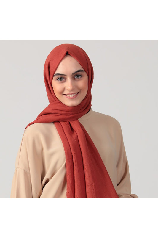 Pamuk Kraş Şal - Kiremit