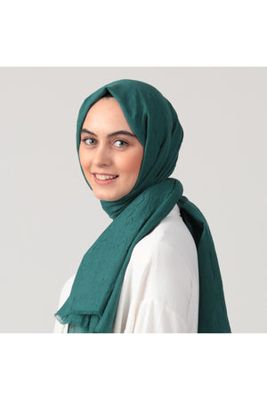 Pamuk Kraş Şal - Zümrüt Yeşili