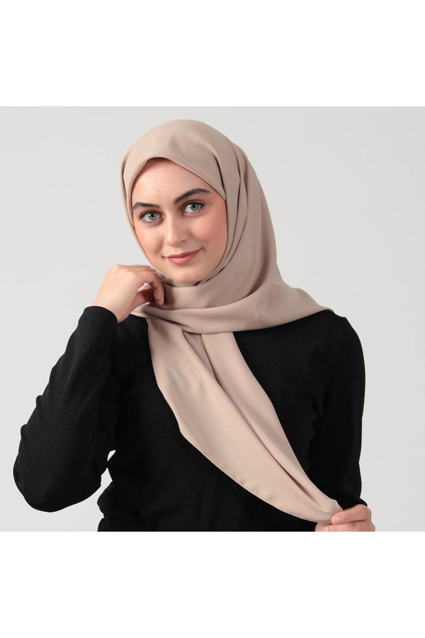 Medine İpeği Eşarp 110 x 110 cm - Koyu Bej