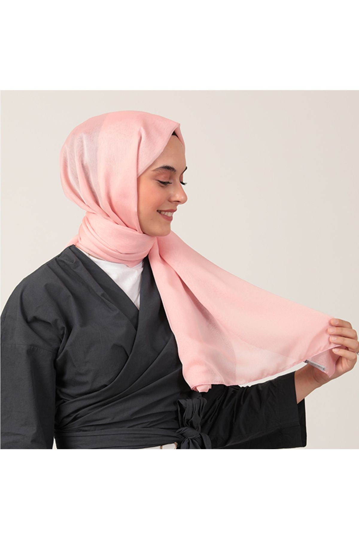 Janjanlı Şifon Şal - Şeker Pembe