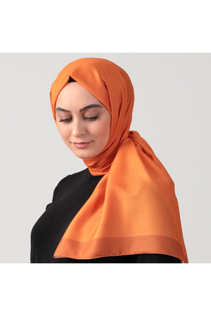 Pamuk Ipek Şal - Düz Renk Şal - Turuncu