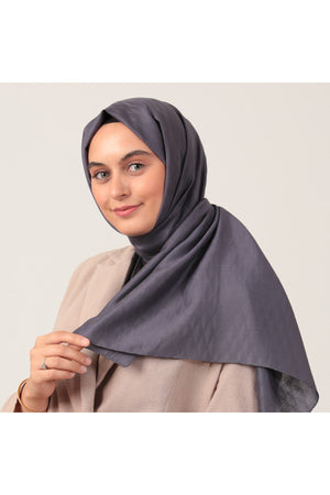 Yün İpek Şal - Dağ Desen - Kot Mavi