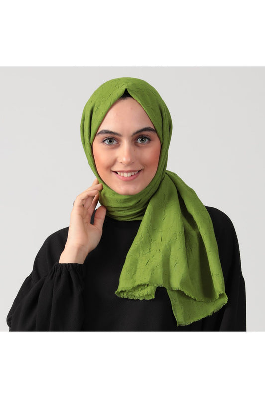 Pamuk Kraş Şal - Olive