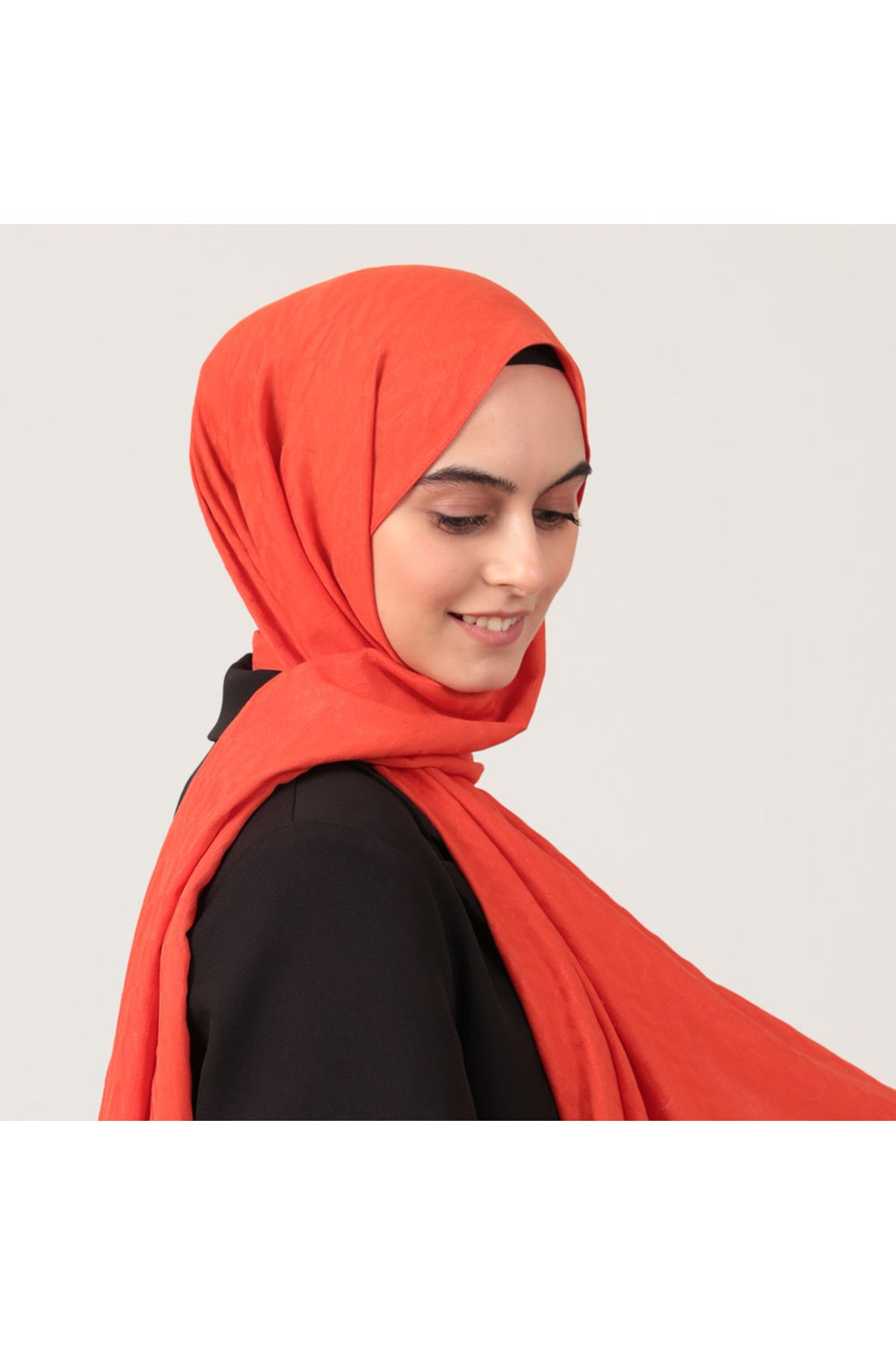 V Desen Fresh Cotton Şal - Turuncu