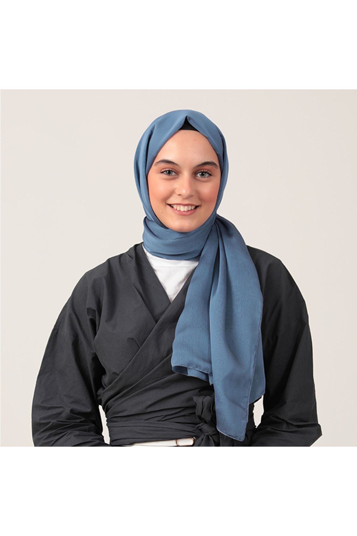 Janjanlı Şifon Şal - Mavi