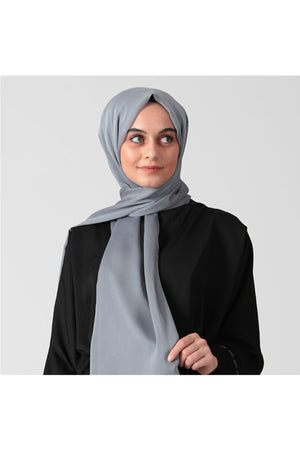 Janjanlı Şifon Şal - Kurşuni