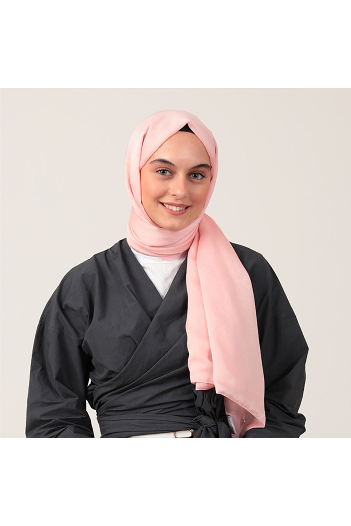 Janjanlı Şifon Şal - Şeker Pembe