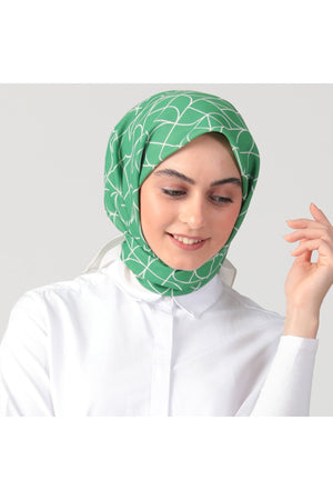 Pamuk İpek Eşarp - Geometrik Desen - Benetton