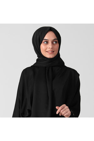Janjanlı Şifon Şal - Siyah