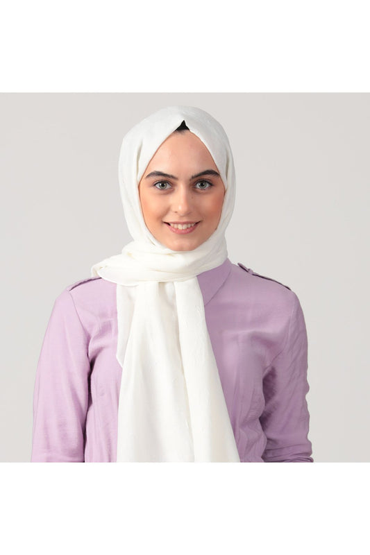 Pamuk Kraş Şal - Ekru