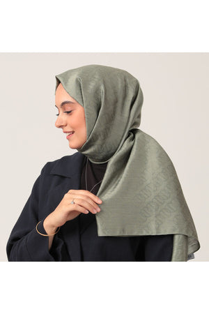 Yün İpek Şal - Zincir Desen - Çağla Yeşili