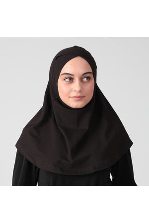 Boyunluklu Hijab Bone - Çapraz - Siyah