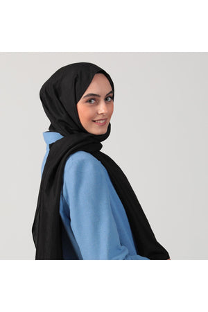 Pamuk Vual Şal - Siyah