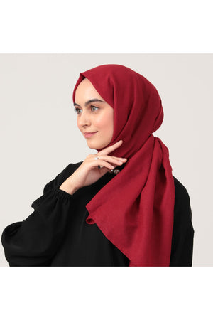 Organik Pamuk Şal - Bordo