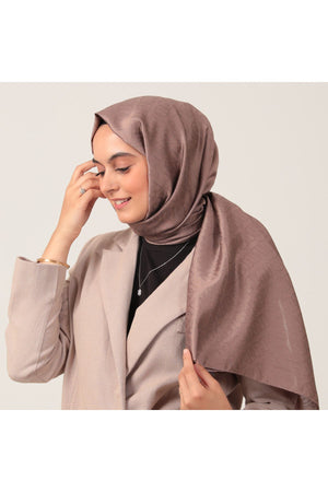 Yün İpek Şal - Zincir Desen - Mocha
