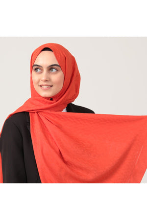 V Desen Fresh Cotton Şal - Turuncu