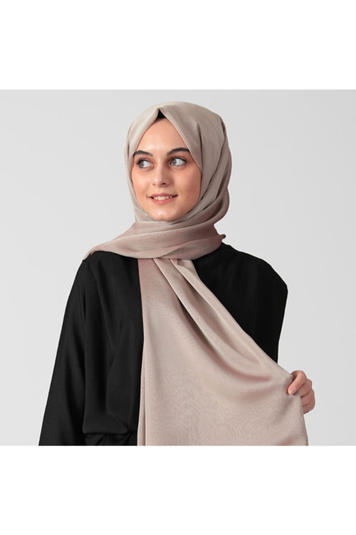 Janjanlı Şifon Şal - Bej Bordo