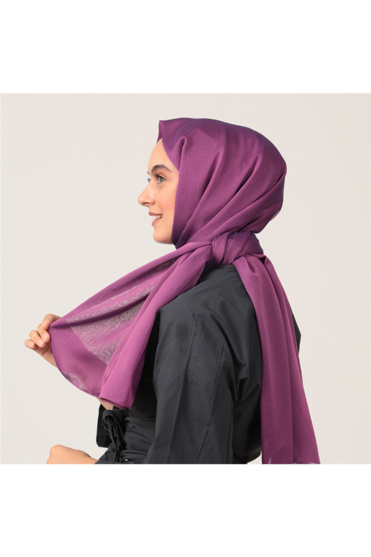 Janjanlı Şifon Şal - Eflatun