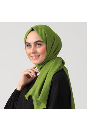 Pamuk Kraş Şal - Olive