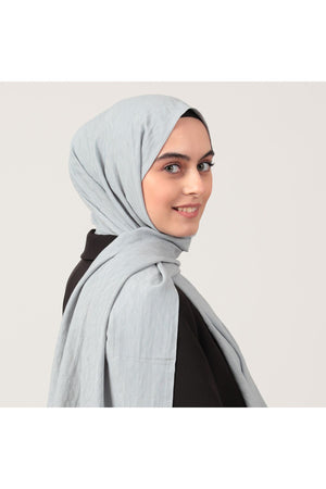 V Desen Fresh Cotton Şal - Buz Mavisi