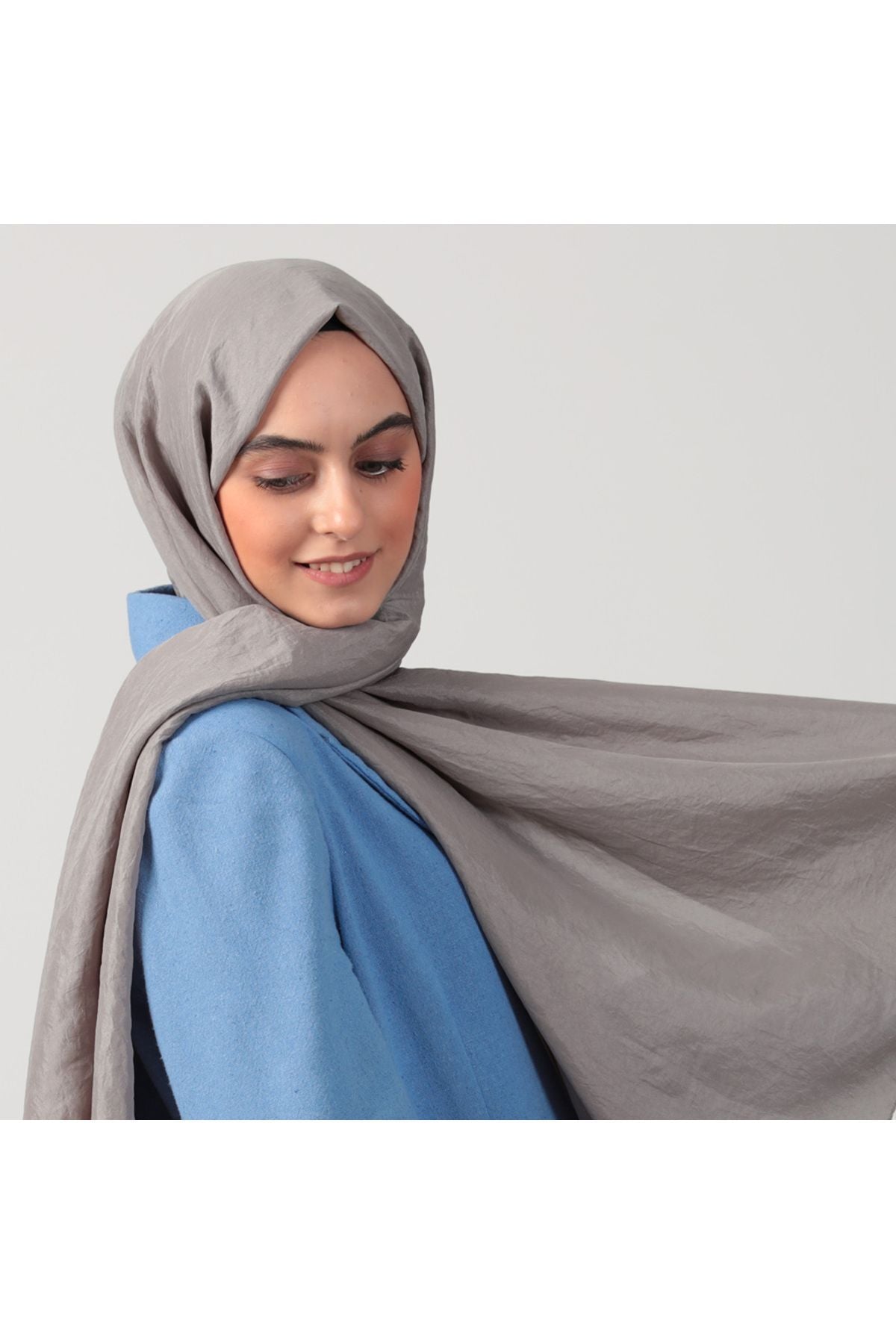 Pamuk Vual Şal - Gri