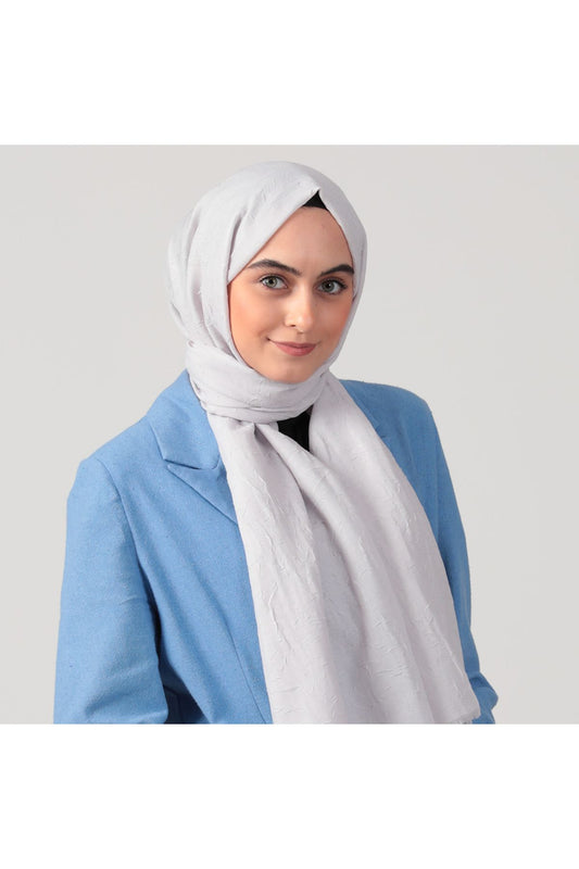 Pamuk Kraş Şal - Gümüş