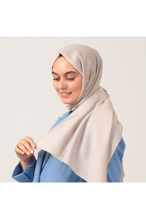 Yün İpek Şal - Dağ Desen - Latte