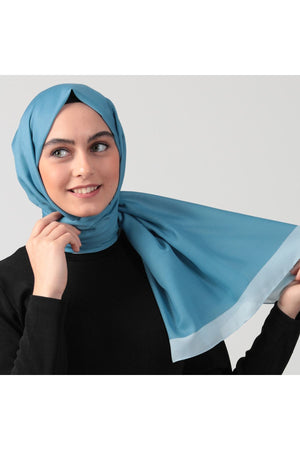 Pamuk İpek Şal - Düz Renk Şal - İndigo