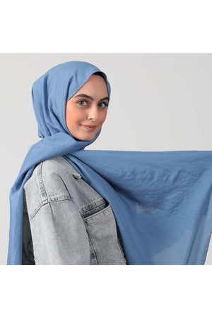 Pamuk Vual Şal - İndigo