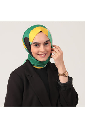 Pamuk İpek Şal - Elips Desen - Benetton Siyah