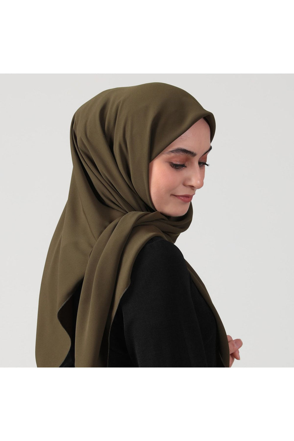 Medine İpeği Eşarp 110 x 110 cm - Ceviz Yeşili