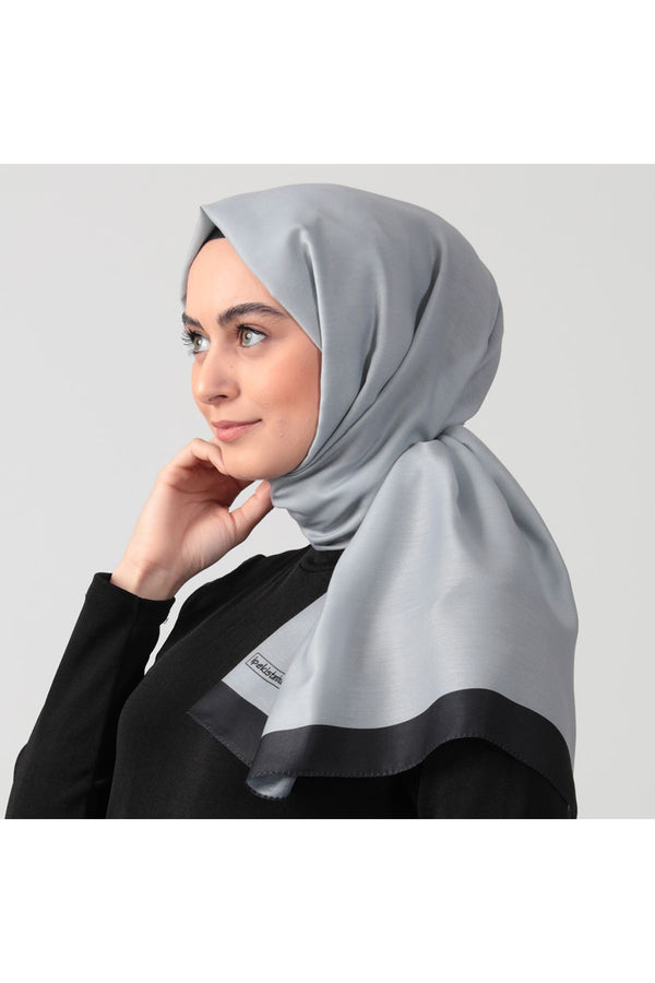 Pamuk İpek Şal - Düz Renk Şal - Gri