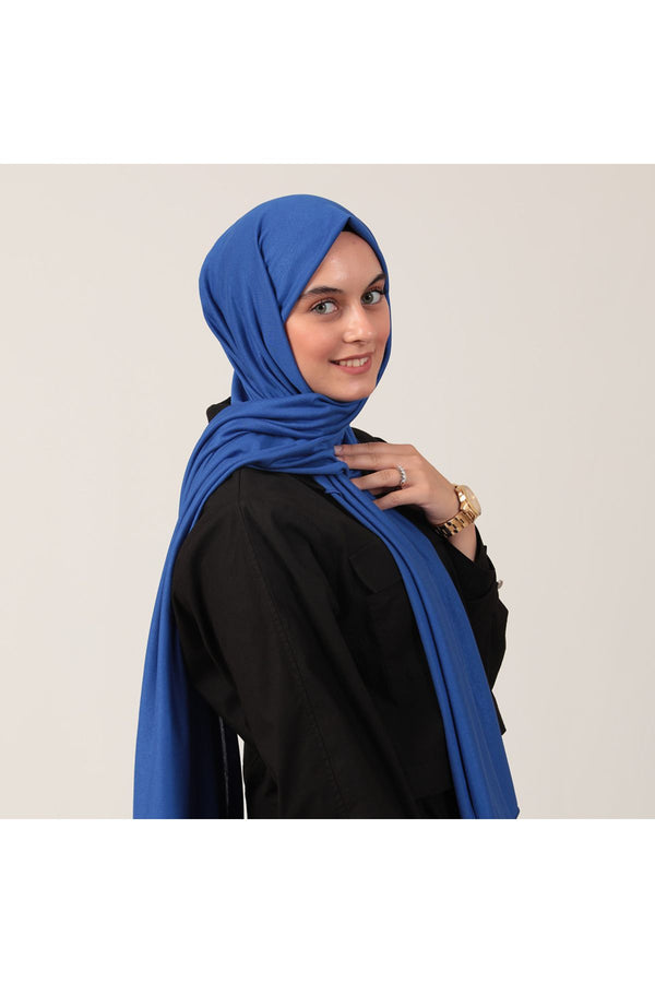 Penye Şal - Saks Mavisi