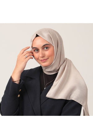 Yün İpek Şal - Zincir Desen - Latte